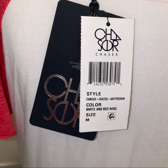 Chaser NWT Red/White Coca-Cola “The Real Thing” Tee w/Shoulder Cutouts M - Picture 9 of 10